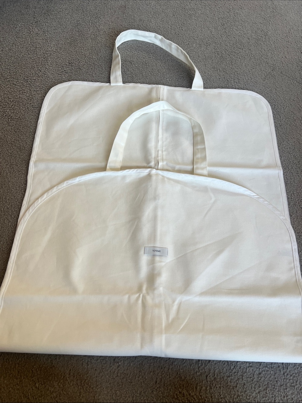 Toteme Cream Cotton Garment Bag with Handles
